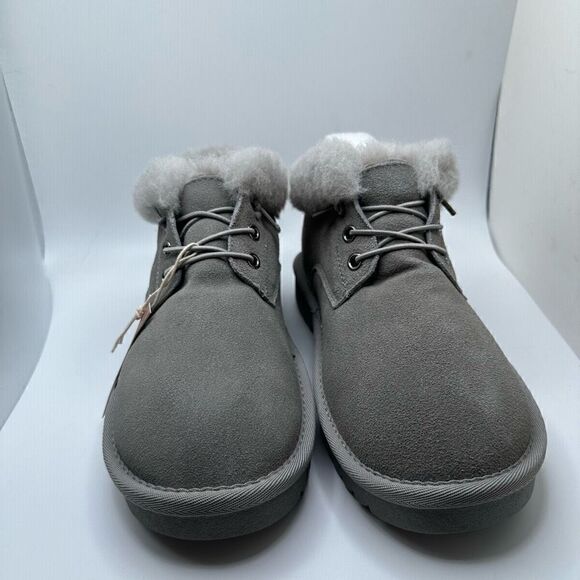 CUSHIONAIRE Women's short pull on boot +Memory Foam 6 GRAY - Picture 2 of 7